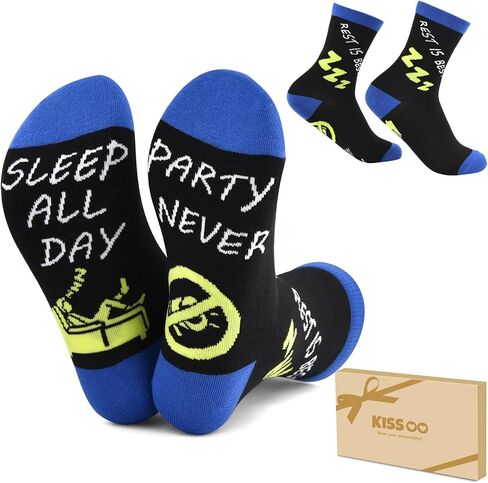 18th Birthday Gifts Ideas for Boys Cool Funny Socks for 18 Year Old Teen Boy Birthday Gift, Unisex, One Size, Black, Animal Print, Cotton, Machine Wash, US 6-13, 1 Count in Saudi Arabia