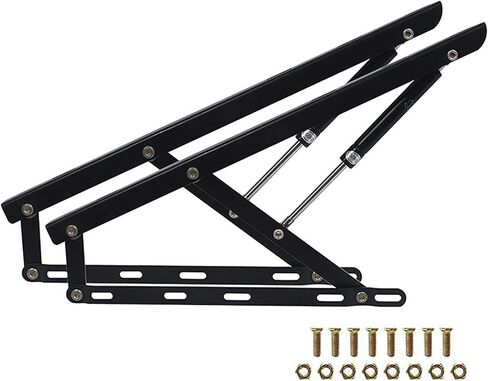 1 Pair Heavy Duty Bed Storage Lift, Storage Bed Lift Mechanism Kit, Cabinet & Furniture Hinges, Bed Lift Support, Folding Lift Up Spring Hinges for Storage Bed Box or Sofa Bed in Saudi Arabia