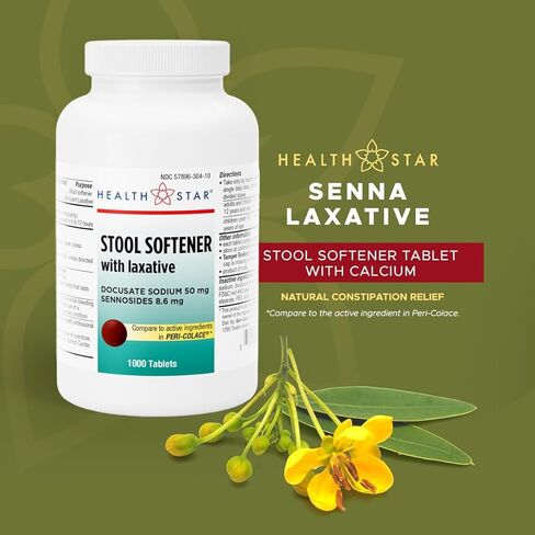 دوكوسات الصوديوم مع أقراص السنا، 50 ملجم / 8.6 ملجم، أقراص ملينة (1000 قرص) in Kuwait