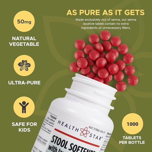 دوكوسات الصوديوم مع أقراص السنا، 50 ملجم / 8.6 ملجم، أقراص ملينة (1000 قرص) in Kuwait