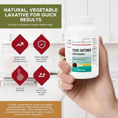 دوكوسات الصوديوم مع أقراص السنا، 50 ملجم / 8.6 ملجم، أقراص ملينة (1000 قرص) in Kuwait