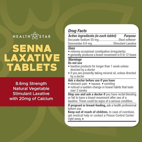 دوكوسات الصوديوم مع أقراص السنا، 50 ملجم / 8.6 ملجم، أقراص ملينة (1000 قرص) in Kuwait