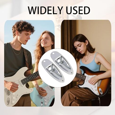 قطعتان من لوحة مقبس الجيتار، لوحة مقبس مقبس الإخراج متوافقة مع Fender Stratocaster، أجزاء بديلة لأجزاء الجيتار الكهربائي مع براغي، لمسة نهائية فضية محملة بنمط القارب in Saudi Arabia