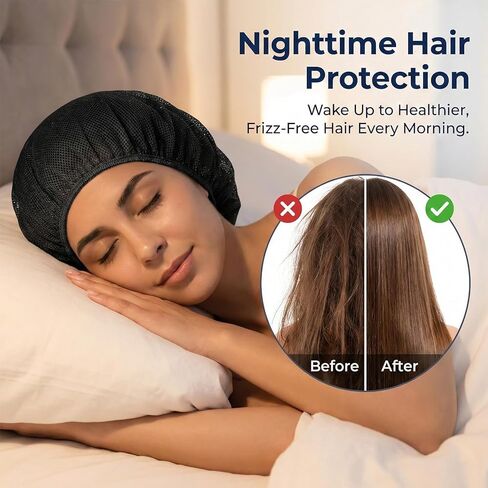 4 PCS Hair Nets for Sleeping, Mesh Sleeping Caps for Curly Hairs Night Nets Sleep Caps for Women's Hair Protection for Nighttime in Saudi Arabia