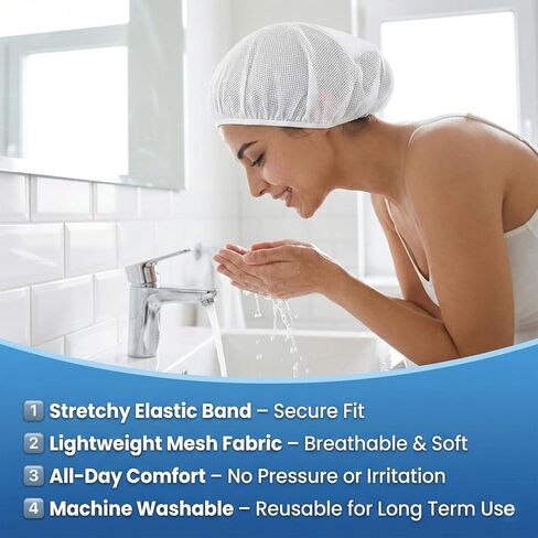4 PCS Hair Nets for Sleeping, Mesh Sleeping Caps for Curly Hairs Night Nets Sleep Caps for Women's Hair Protection for Nighttime in Saudi Arabia