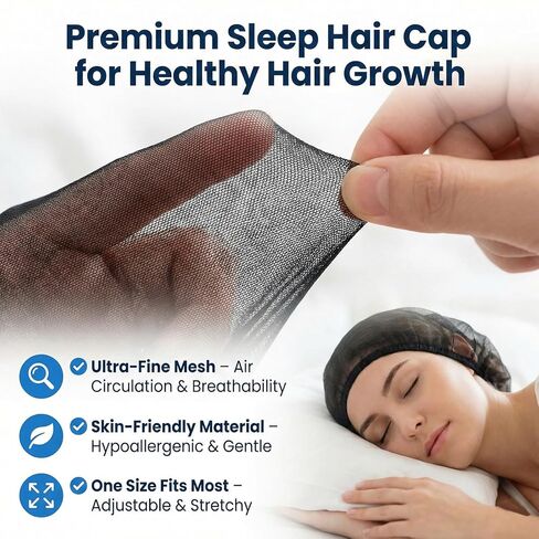 4 PCS Hair Nets for Sleeping, Mesh Sleeping Caps for Curly Hairs Night Nets Sleep Caps for Women's Hair Protection for Nighttime in Saudi Arabia