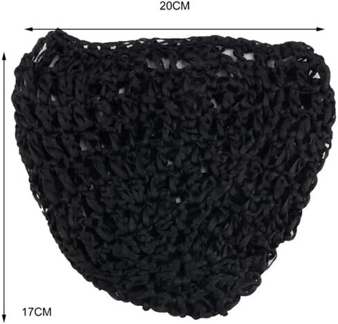 Hair Net Mesh Crochet Knit Snood Hat Thick Short Women Hairnet Wrap Doobie Dominican Snoods Cover Ornament for Sleeping (Black). in Kuwait