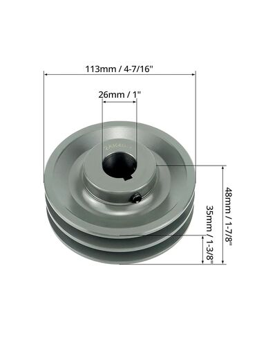 QWORK Double Groove Web Sheaves, 4.45"OD 1" Bore V-Belt Sheave for V-Belt, 2AK461 in Saudi Arabia