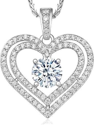 Moissanite Heart Pendant Necklace 18K Gold Plated 925 Sterling Silver D Color VVS1 Clarity 18to20 Inch Ideal Gift for Wife Girlfriend Mom Daughter Anniversary Birthday Mothers Day in Kuwait
