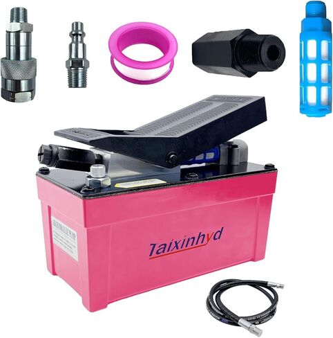 Hydraulic Pump Air Hydraulic Foot Pump Aluminum Tank 98 CU.in 10000 PSI Air Actua Treadle Hydraulic Pump with Pipe, Grey in Kuwait