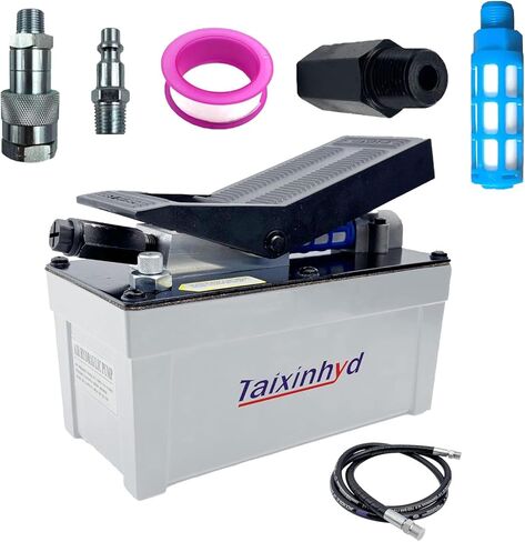 مضخة هيدروليكية مضخة هواء هيدروليكية للقدم خزان ألومنيوم 98 CU.in 10000 PSI Air Actua Treadle مضخة هيدروليكية مع أنبوب، رمادي in Kuwait