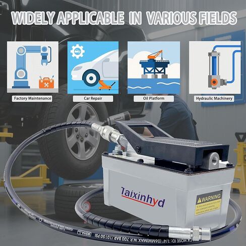 مضخة هيدروليكية مضخة هواء هيدروليكية للقدم خزان ألومنيوم 98 CU.in 10000 PSI Air Actua Treadle مضخة هيدروليكية مع أنبوب، رمادي in Kuwait