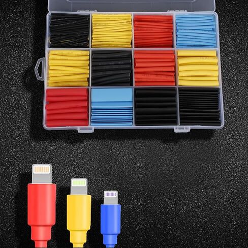 780PCS Heat Shrink Tubing Kit Assorted Wire Sleeves with Storage Case for Cable Insulation Electrical Repair Automotive and DIY Use, Boxed in Saudi Arabia