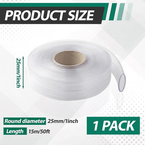 لفة أنابيب الانكماش الحراري 50 قدم 1 بوصة 2: 1 نسبة أنبوب الانكماش الحراري الشفاف من البولي أوليفين غلاف كابل مقاوم للماء ومقاوم للزيت ومقاوم للتآكل لعزل الأسلاك الصناعية الكهربائية in Kuwait