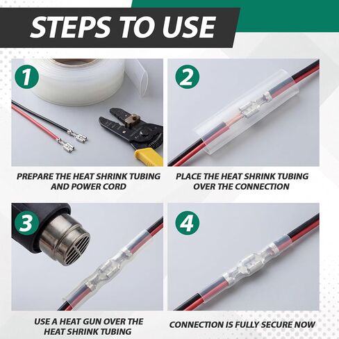 لفة أنابيب الانكماش الحراري 50 قدم 1 بوصة 2: 1 نسبة أنبوب الانكماش الحراري الشفاف من البولي أوليفين غلاف كابل مقاوم للماء ومقاوم للزيت ومقاوم للتآكل لعزل الأسلاك الصناعية الكهربائية in Kuwait