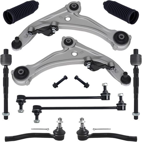 Tucarest 10pcs kit kit for for 07-12 ni-ssan altima ، 2013 Altima S ، ذراع التحكم السفلي الأمامي w/ball consig + rod inn inn rod + sway bar + boots [# K620195 K620196 K750783 EV800356 ES800357] in Saudi Arabia