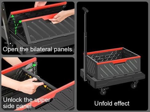 عربة أدوات قابلة للطي من GALAX PRO، شاحنة يدوية شديدة التحمل قابلة للطي مع عجلات لتسوق البقالة، والنزهة، وتسليم الطرود، والتخزين المدمج | إطار قوي وتصميم سهل الطي للاستخدام المنزلي in Kuwait
