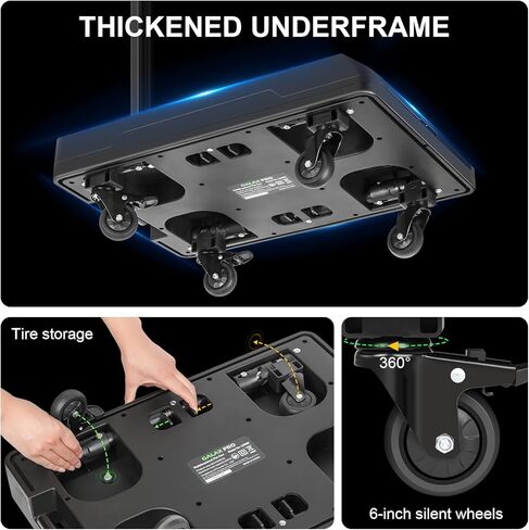 عربة أدوات قابلة للطي من GALAX PRO، شاحنة يدوية شديدة التحمل قابلة للطي مع عجلات لتسوق البقالة، والنزهة، وتسليم الطرود، والتخزين المدمج | إطار قوي وتصميم سهل الطي للاستخدام المنزلي in Kuwait