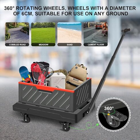 عربة أدوات قابلة للطي من GALAX PRO، شاحنة يدوية شديدة التحمل قابلة للطي مع عجلات لتسوق البقالة، والنزهة، وتسليم الطرود، والتخزين المدمج | إطار قوي وتصميم سهل الطي للاستخدام المنزلي in Kuwait