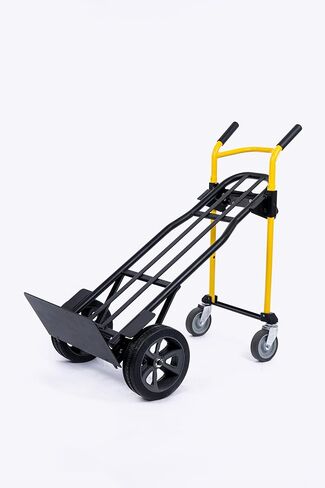 شاحنة يدوية Harper Trucks Kwik Shift 5-N-1، 1000 رطل، إطار أسود/مقبض أصفر in Kuwait