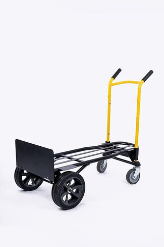 شاحنة يدوية Harper Trucks Kwik Shift 5-N-1، 1000 رطل، إطار أسود/مقبض أصفر in Kuwait