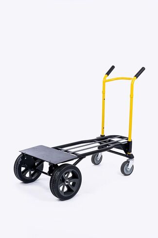 شاحنة يدوية Harper Trucks Kwik Shift 5-N-1، 1000 رطل، إطار أسود/مقبض أصفر in Kuwait