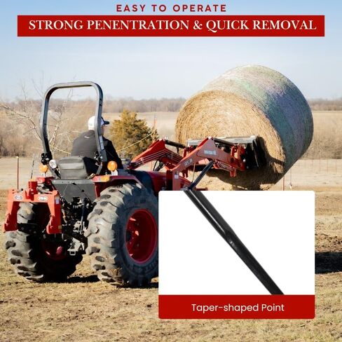 Ag Rite 2-Spear Premium Combo Conus 2 Bale Spears 43 بوصة | أكمام قابلة للحام بسعة 3350 رطل | ملحق مناولة التبن شديد التحمل | استخدام مزرعة بالات مستديرة ومربعة in Kuwait