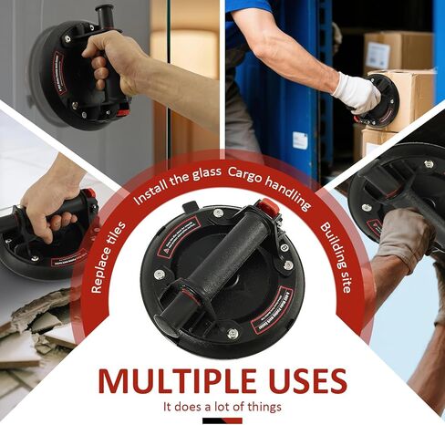 Glass Suction Cup Vacuum Lifter with Handle, 8 inch Practical Vacuum Suction Lifter, Supprot 350lbs Load Capacityfor Lifting Glass Tile Marble Without Electricity in Kuwait