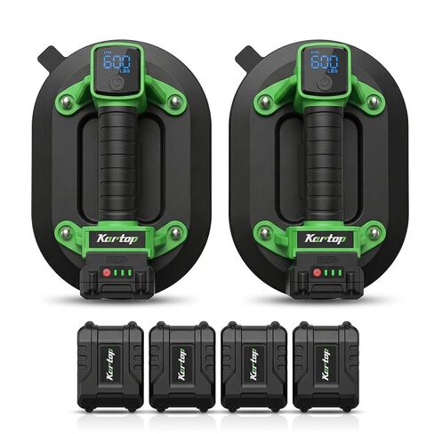 Heavy Duty Suction Cups for Glass Lifting, 600LBS Battery Powered Suction Tool with Digital Display, 4x2400mAh Batteries, Electric Lifter for Granite, Tile, Metal, Large Glass in Kuwait