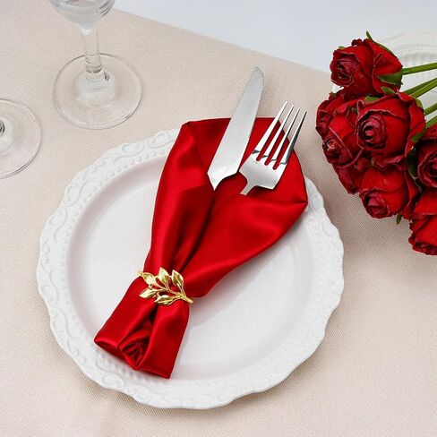 12 Pcs Gold Napkin Rings Set, Metal Fall Leaf Napkin Ring Holders for Christmas Thanksgiving Valentine Wedding Birthday Party Festive Dinner Banquet Table Decorations in Kuwait