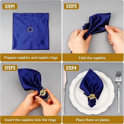 12 Pcs Gold Napkin Rings Set, Metal Fall Leaf Napkin Ring Holders for Christmas Thanksgiving Valentine Wedding Birthday Party Festive Dinner Banquet Table Decorations in Kuwait