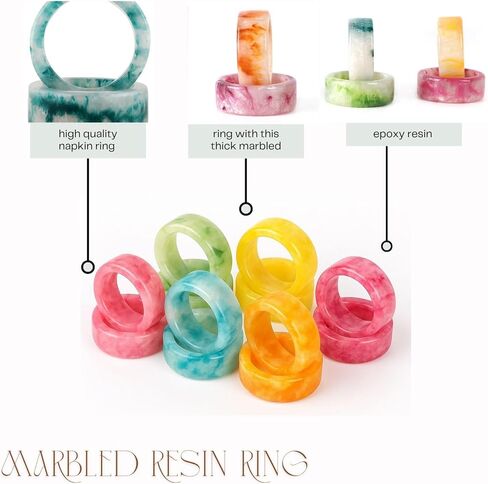 حامل حلقات المناديل أو ديكور الحفلات، طاولة الطعام، كل يوم، التجمعات العائلية - ديكور رائع لسطح الطاولة (متعدد، عبوة من 12 قطعة) in Kuwait