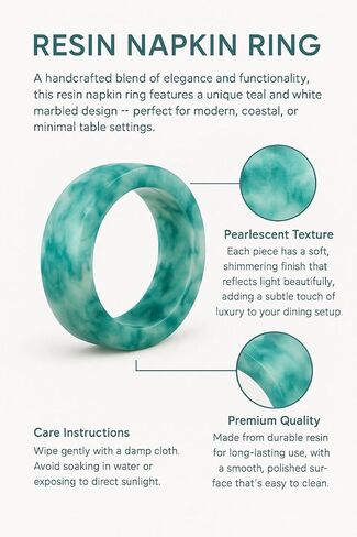 حامل حلقات المناديل أو ديكور الحفلات، طاولة الطعام، كل يوم، التجمعات العائلية - ديكور رائع لسطح الطاولة (متعدد، عبوة من 12 قطعة) in Kuwait