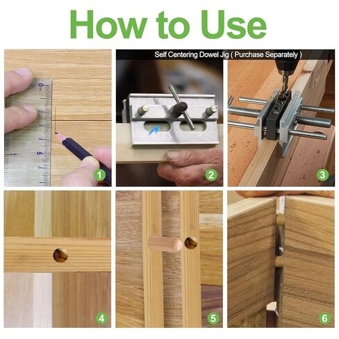 دبابيس وتد خشبية مقاس 5/16 بوصة × 1 بوصة، قضبان وتد خشبية مخددة FoDau770، أوتاد وتد من خشب الزان الطبيعي للحرف اليدوية وأعمال النجارة والأثاث DIY - 100 قطعة in Kuwait