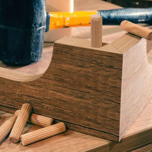 دبابيس وتد خشبية مقاس 5/16 بوصة × 1 بوصة، قضبان وتد خشبية مخددة FoDau770، أوتاد وتد من خشب الزان الطبيعي للحرف اليدوية وأعمال النجارة والأثاث DIY - 100 قطعة in Kuwait