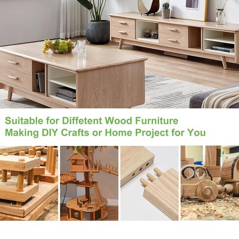 دبابيس وتد خشبية مقاس 5/16 بوصة × 1 بوصة، قضبان وتد خشبية مخددة FoDau770، أوتاد وتد من خشب الزان الطبيعي للحرف اليدوية وأعمال النجارة والأثاث DIY - 100 قطعة in Kuwait