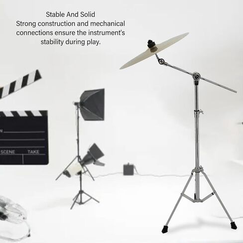 Drum Cymbal Stand, Multifunctional Iron Foldable Cymbal Straight Stand, Boom Cymbal Stand with Tripod for Practice, Performance and Travel, Height from 232. to 472. Inches in Kuwait