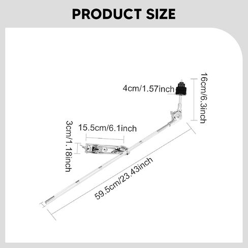 Cymbal Arm Holder Cymbal Stand Sturdy Professional Metal with Clamp Heavy Duty in Kuwait