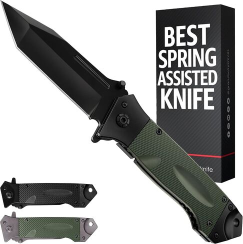 سكين جيب عالي التحمل للرجال - شفرة حادة تانتو 3.5 بوصة - سكاكين يابانية تكتيكية قابلة للطي للدفاع عن النفس مع مشبك محمول - للصيد والتخييم والبقاء العسكري والعمل EDC 6688 in Kuwait