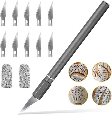 Upgraded Bread Lame with 10 Blades - Professional sourdough Scoring Tool for bread scoring tool, Safety Cover & Ergonomic Handle - Premium Bread Scoring Knife for Artisan Bread Making in Saudi Arabia