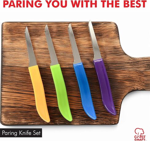 Chef Craft Select Paring Knife Set, 2.5 inch blade 6 inch in length 4 piece set, Assorted in Saudi Arabia