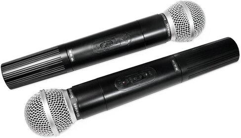 حزمة Rockville RAM15BT: مكبر صوت 15 بوصة قابل لإعادة الشحن بقدرة 800 وات / 200 وات RMS DJ PA، 2 ميكروفونات VHF لاسلكية، بلوتوث، حامل ثلاثي القوائم عالي التحمل RVES05 DJ PA، عنصران in Saudi Arabia