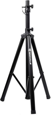 حزمة Rockville RAM15BT: مكبر صوت 15 بوصة قابل لإعادة الشحن بقدرة 800 وات / 200 وات RMS DJ PA، 2 ميكروفونات VHF لاسلكية، بلوتوث، حامل ثلاثي القوائم عالي التحمل RVES05 DJ PA، عنصران in Saudi Arabia