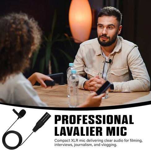مجموعة ميكروفون XLR Lavalier مكونة من 4 قطع مكونة من 3 سنون، كابل ميكروفون متوازن بطول 6.56 قدم/2 متر، ميكروفون متعدد الاتجاهات مع مشابك، وزجاج أمامي من الإسفنج والفراء لخلاط الكاميرا ونظام PA لتسجيل الفيديو in Saudi Arabia
