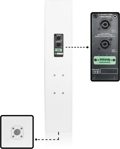 Sound Town Passive Column Line Array System with Eight Slant Column Line Array Speakers, One 8-Ch Power Amplifier, for Meeting Room, Conference, Restaurant, Commercial Installation (ETI8X8P6SLW) in Saudi Arabia