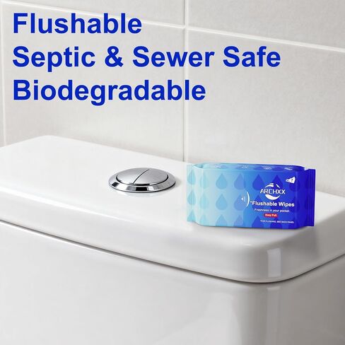 ARCHXX Travel Flushable Wipes, 16 Travel Packs (112 Count), Value Pack, Unscented & Hypoallergenic, Mini Wet Wipes with Aloe Vera, 99% Water, for Sensitive Skin, for Adults & Kids in Kuwait