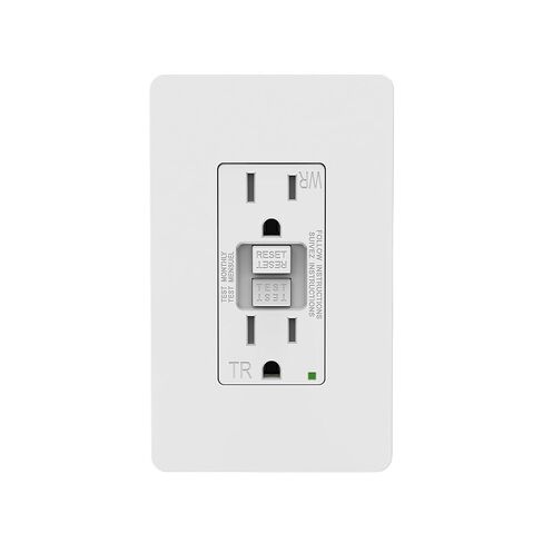 منفذ ThunderWay GFCI 15 أمبير، مؤشر LED، مقاوم للتلاعب، وعاء مقاوم للطقس للاستخدام الداخلي أو الخارجي، قاطع دائرة الأعطال الأرضية، لوحة حائط متضمنة، قائمة ETL، أبيض، 10 عبوات in Kuwait