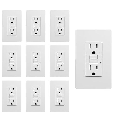 20 Amp GFCI Outlet, TR Tamper-Resisitant GFI Electrical Outlet with Thinner Design, Self-Test Ground Fault Circuit Interrupter with Screwless Wall Plate, UL Listed, Matte White, 6 Pack in Saudi Arabia
