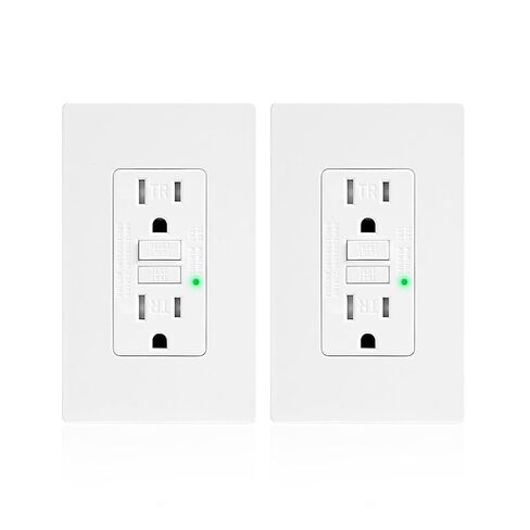 20 Amp GFCI Outlet, TR Tamper-Resisitant GFI Electrical Outlet with Thinner Design, Self-Test Ground Fault Circuit Interrupter with Screwless Wall Plate, UL Listed, Matte White, 6 Pack in Saudi Arabia
