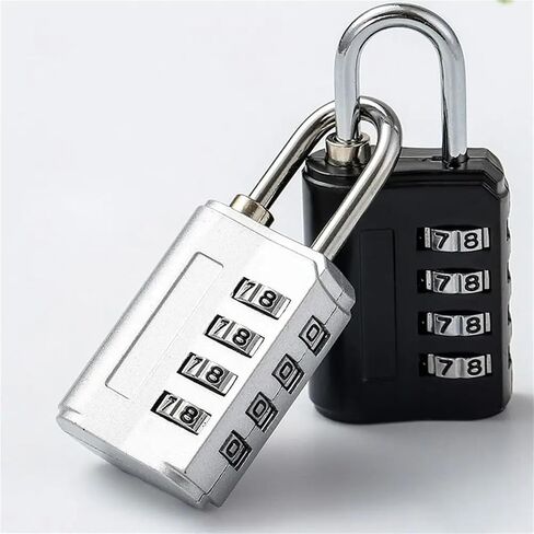 4 Digit Password Lock Zinc Alloy Padlock Luggage Backpack Zipper 1Pcs(01-3 Digit) in Saudi Arabia